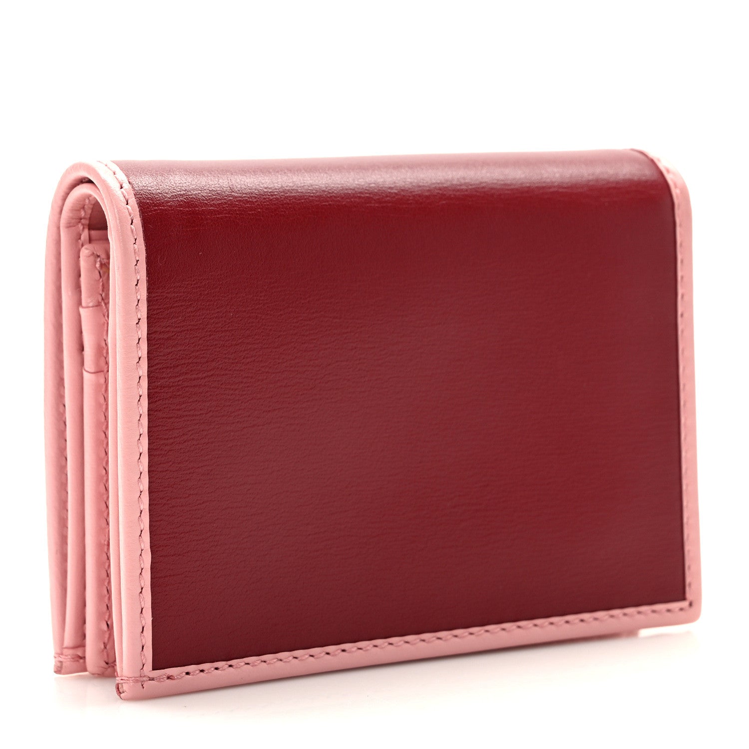 Gucci Boarded Plutone Calfskin Horsebit 1955 Card Case Wallet New Cherry Red Wild Rose 3 of 8