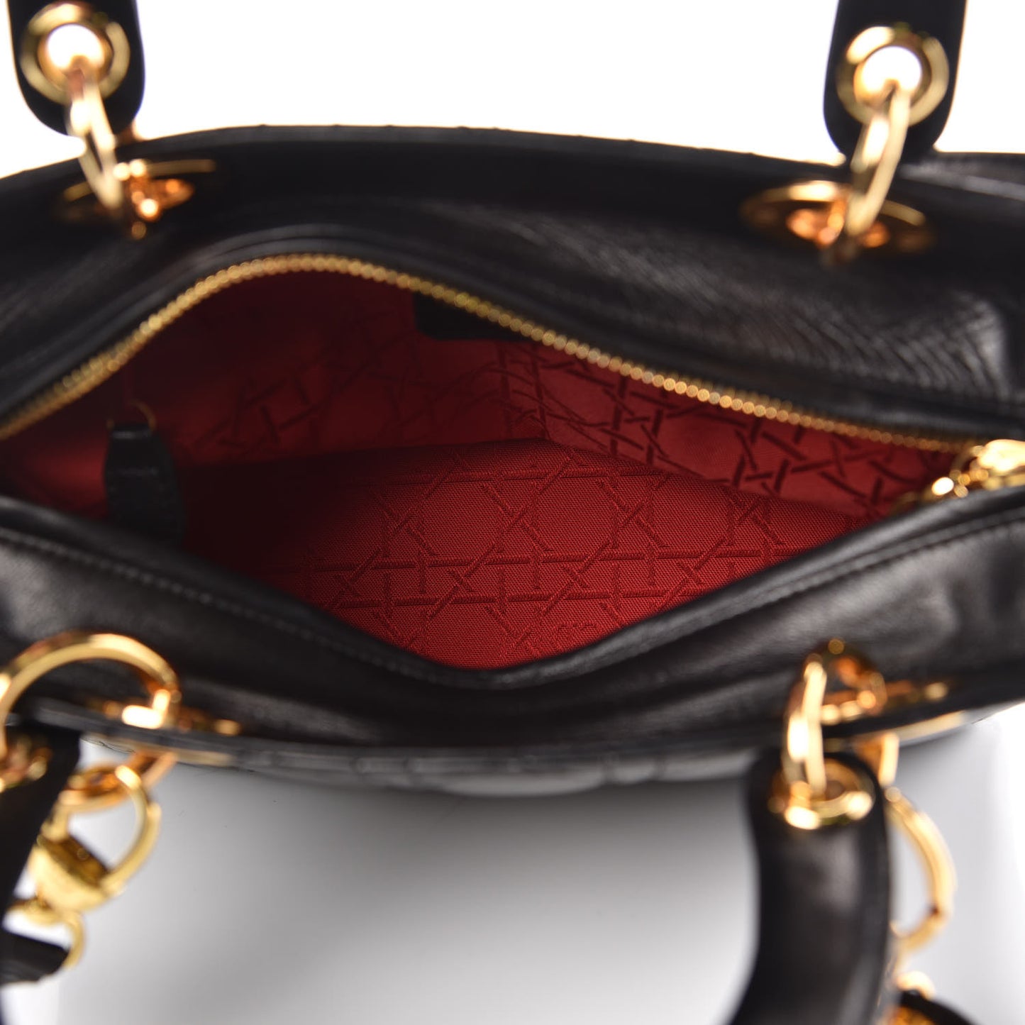 Lambskin Cannage Medium Lady Dior Black