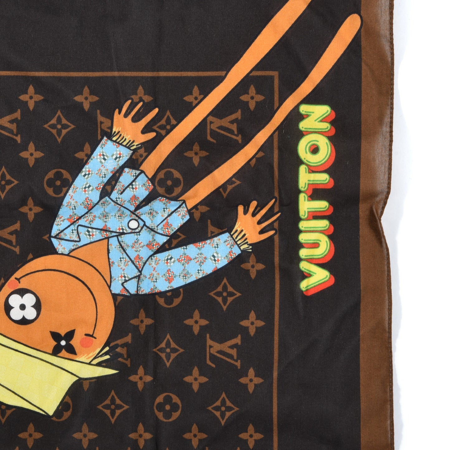 Cotton Silk Monogram LV Friends Face Mask Bandana Set Brown