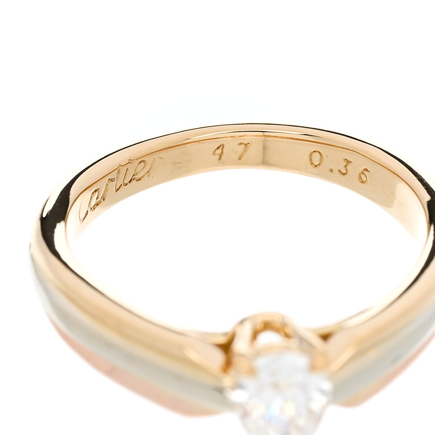 18K Pink Yellow White Gold Diamond .36ct Pear Cut Trinity Engagement Ring