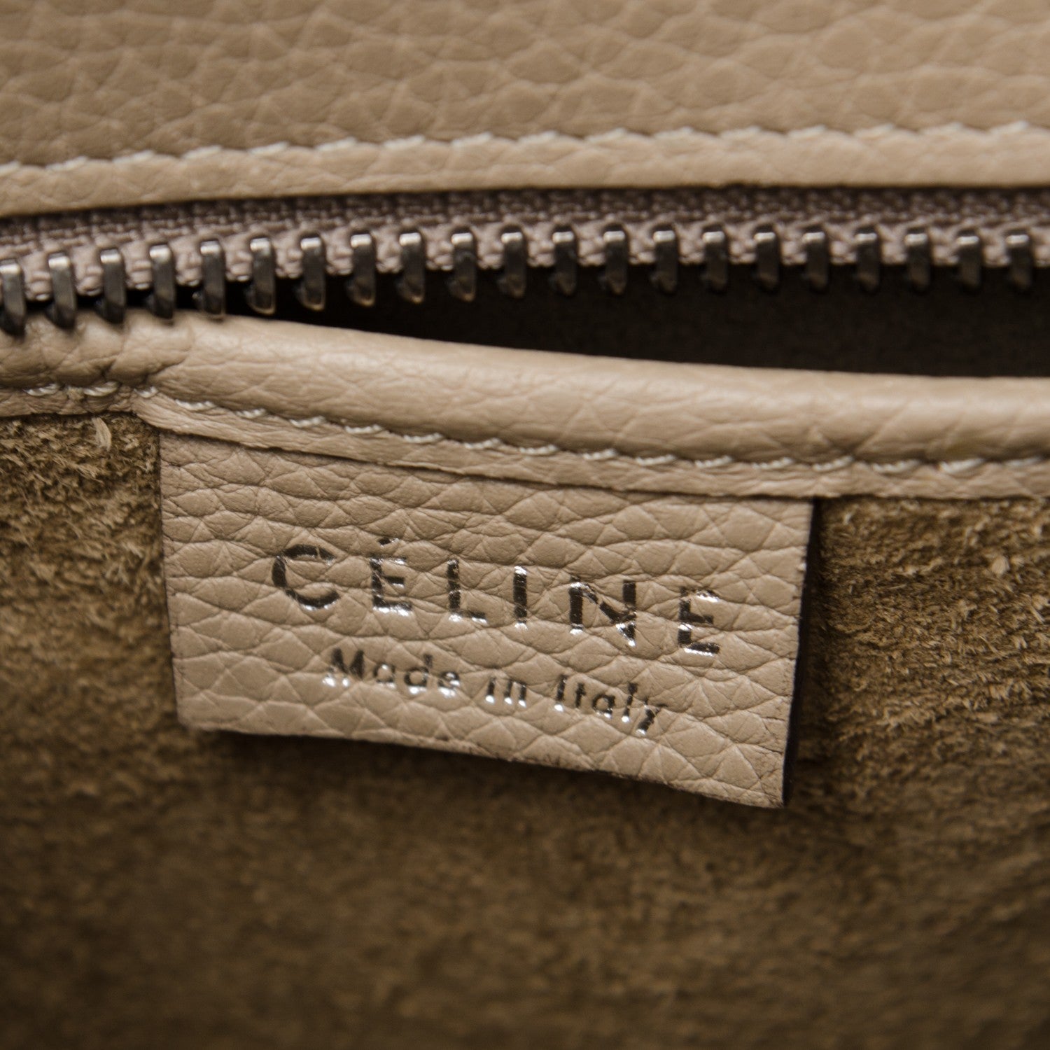 Celine Drummed Calfskin Nano Luggage Dune 7 of 8