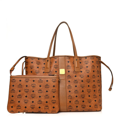 MCM Visetos Large Liz Reversible Shopper Tote Cognac 1 of 19