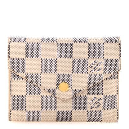 Louis Vuitton Damier Azur Victorine Wallet Rose Ballerine 1 of 9