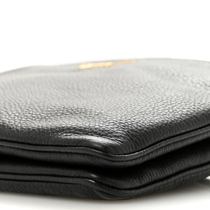 Prada Vitello Daino Double Zip Crossbody Bag Black 12 of 14