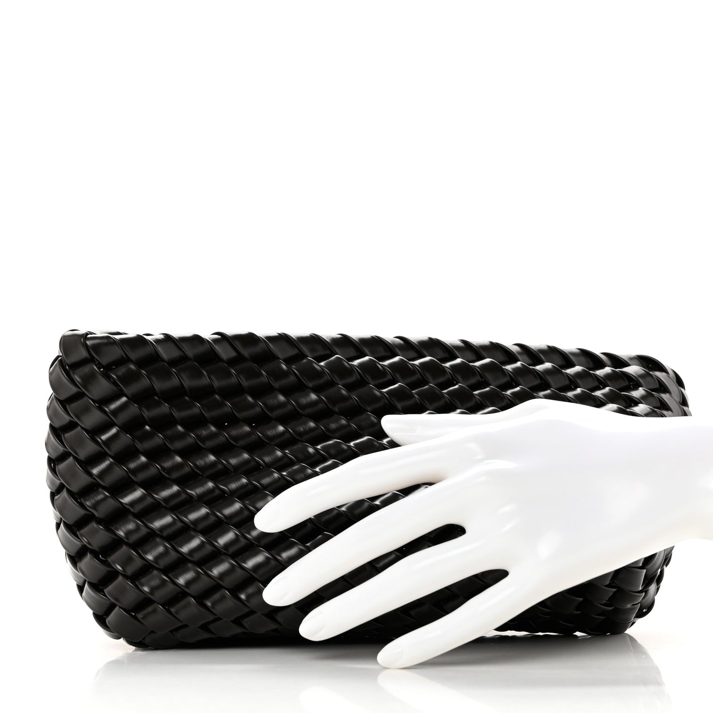 Nappa Intrecciato Slanted Clutch Fondant