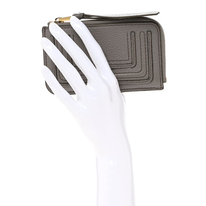 Chloe Grained Calfskin Medium Marcie Zip Card Holder Cashmere Grey 2 of 11