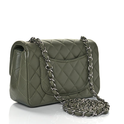 Chanel Lambskin Quilted Mini Rectangular Flap Green 3 of 9