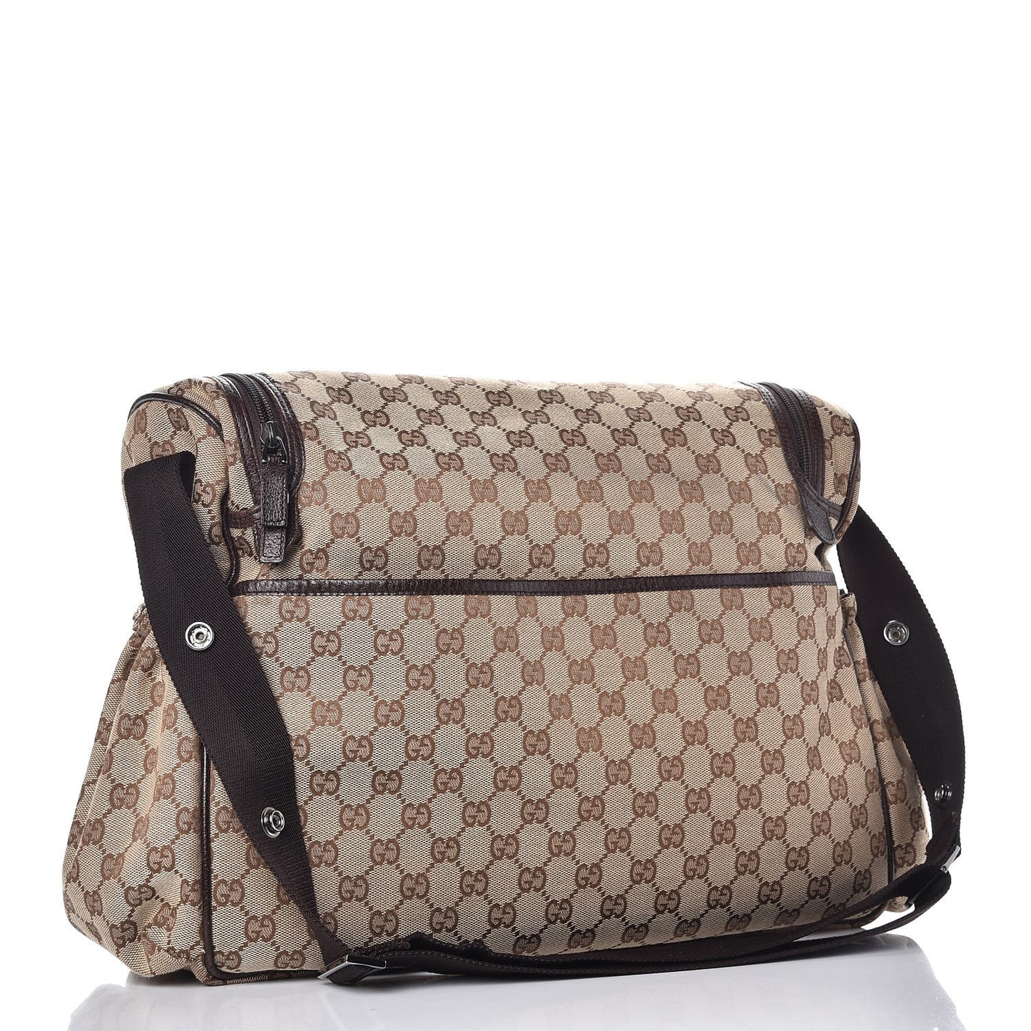 Monogram Natural Pigskin Large Diaper Bag Beige Ebony Cocoa Dark Chocolate
