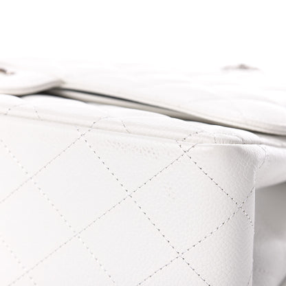 Chanel Caviar Quilted Jumbo Double Flap White 9 of 10