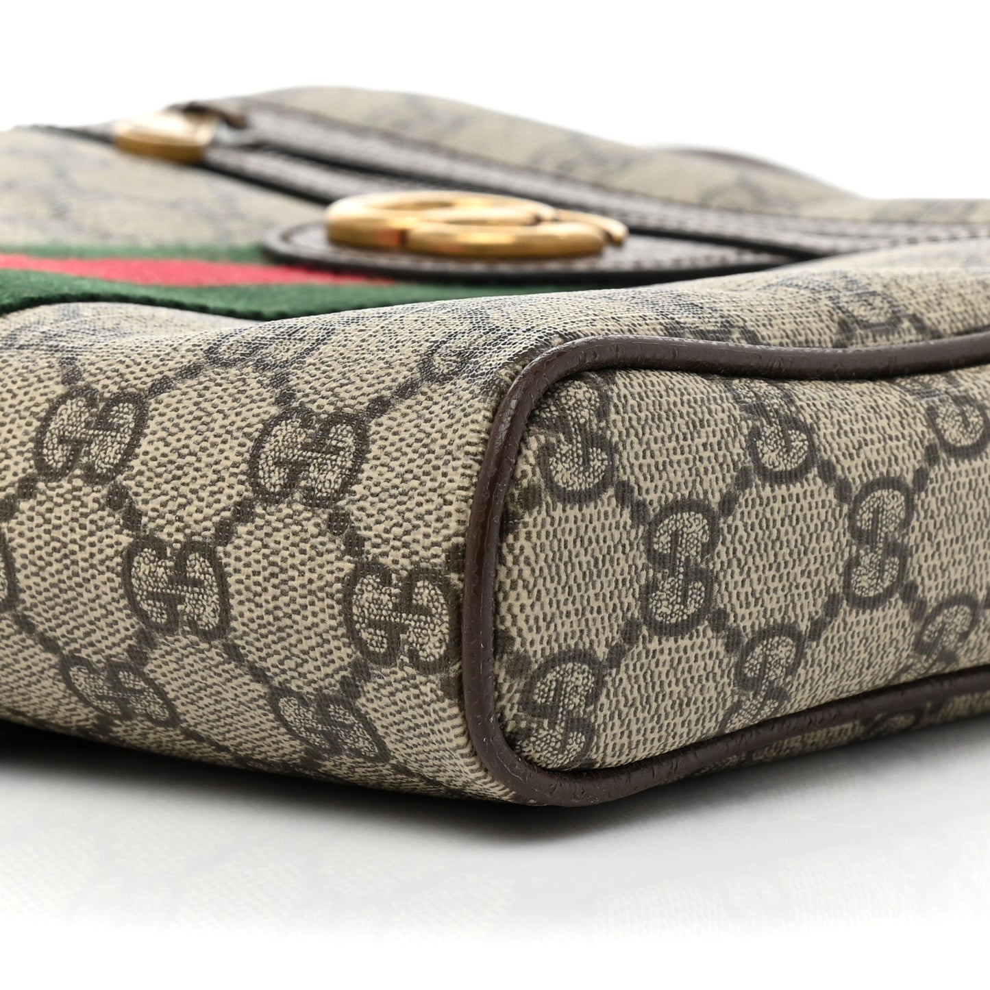 GG Supreme Monogram Web Small Ophidia Messenger Bag Brown