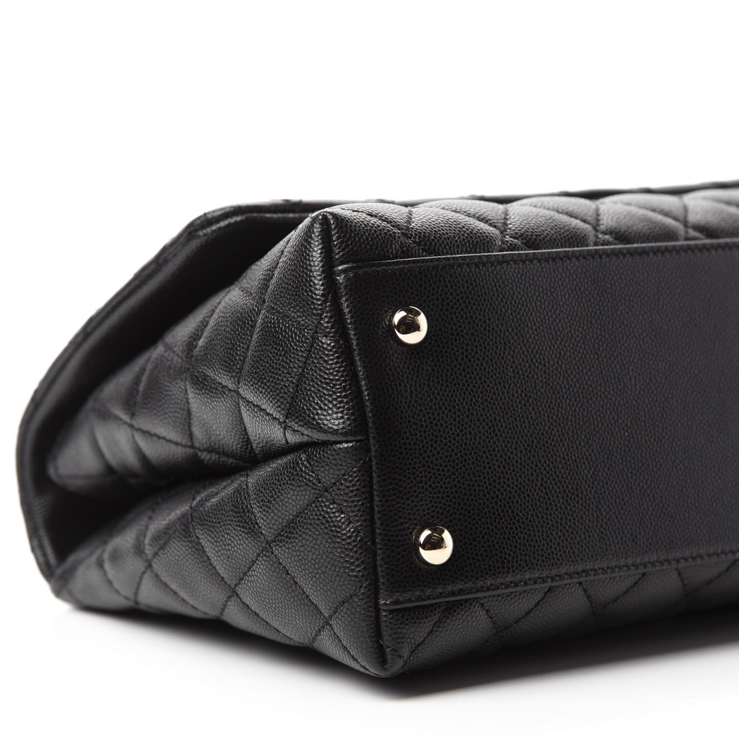 Caviar Quilted Small Coco Handle Flap Black
