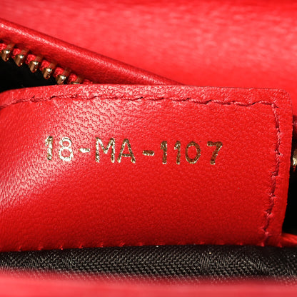 Christian Dior Lambskin Cannage Medium Lady Dior Red 7 of 14