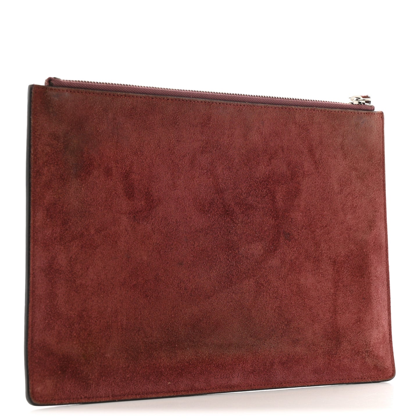 GG Supreme Monogram Blooms Suede Large Zip Pouch Beige Multicolor Dry Rose