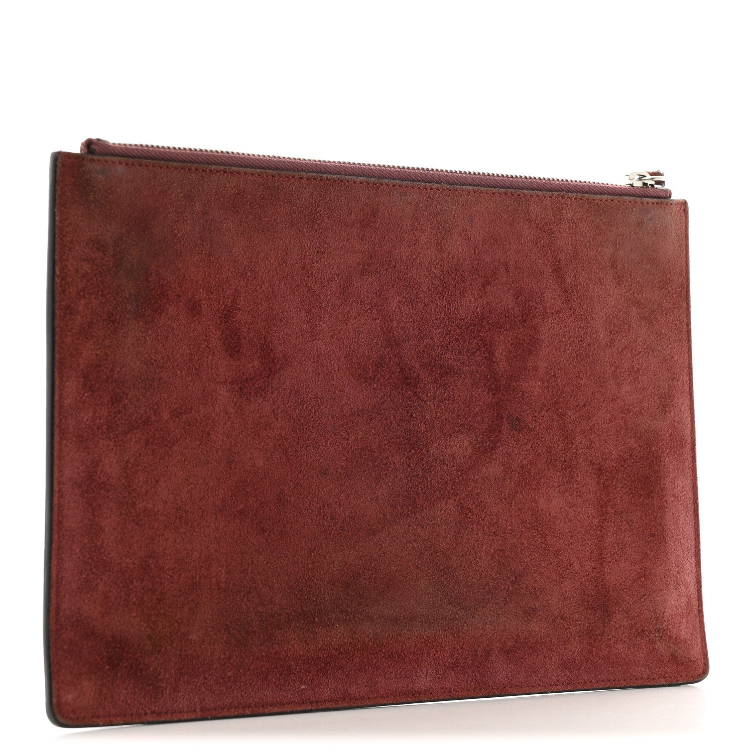 Gucci GG Supreme Monogram Blooms Suede Large Zip Pouch Beige Multicolor Dry Rose 3 of 10