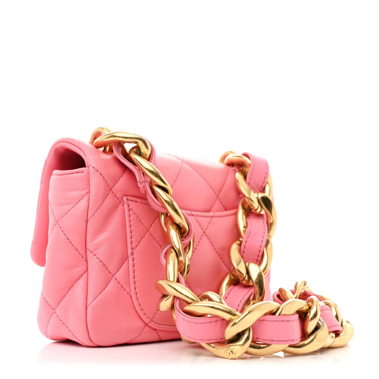 Lambskin Quilted Mini Funky Town Flap Pink