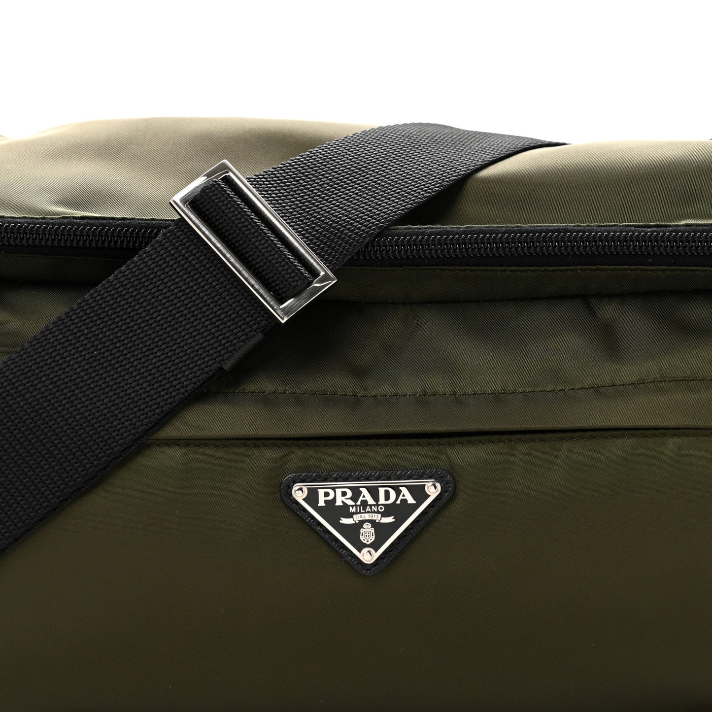 Tessuto Nylon Triangle Shoulder Bag Green