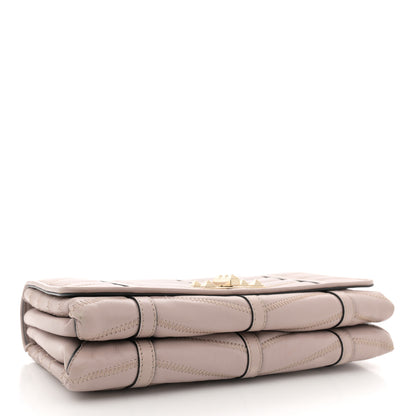 Valentino Garavani Lambskin Chevron Quilted Rockstud Shoulder Bag Poudre 4 of 12