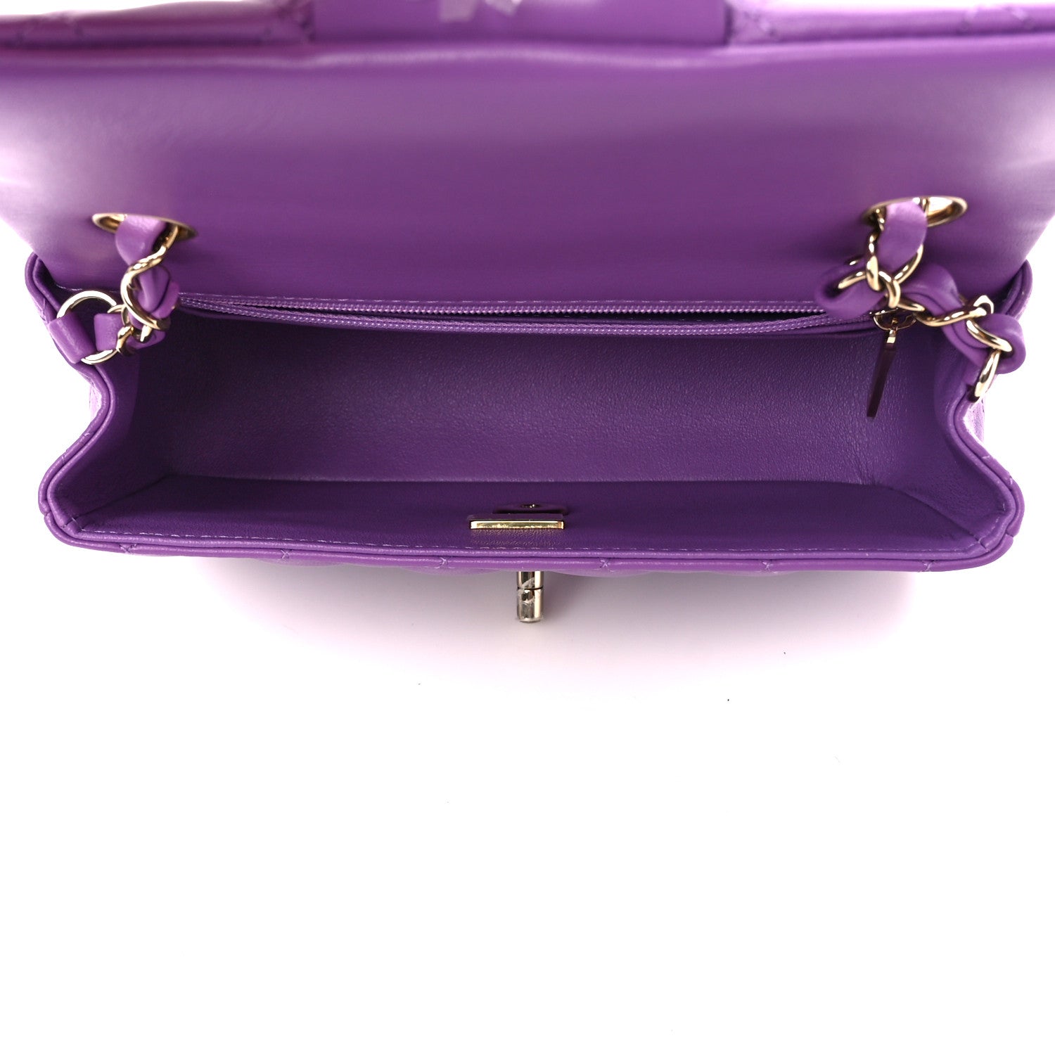 Chanel Lambskin Quilted Mini Rectangular Flap Purple 5 of 11