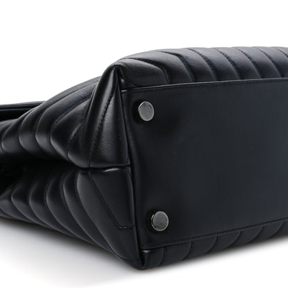 Saint Laurent Calfskin Y Quilted Monogram Monochrome Large Loulou Chain Satchel Black 10 of 11