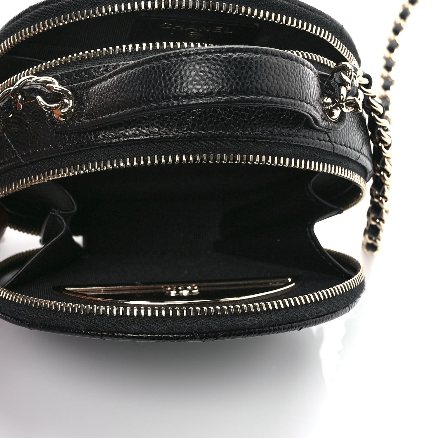 Chanel Caviar Quilted Round Handle With Care Vanity With Chain Black 5 of 10
