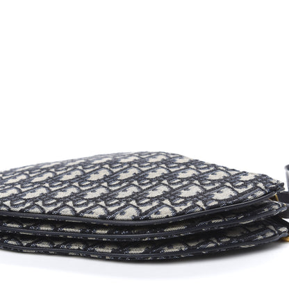 Christian Dior Oblique Saddle Pouch With Strap Navy Blue 8 of 9