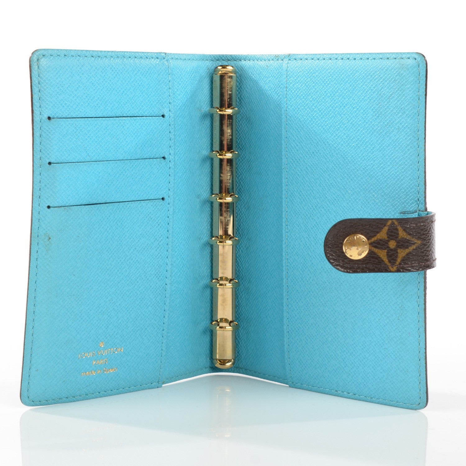 Louis Vuitton Monogram Groom Small Ring Agenda Cover Blue 5 of 7
