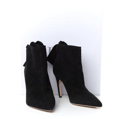 Christian Dior Suede La Belle D Bow Ankle Boots 38 Black 10 of 10