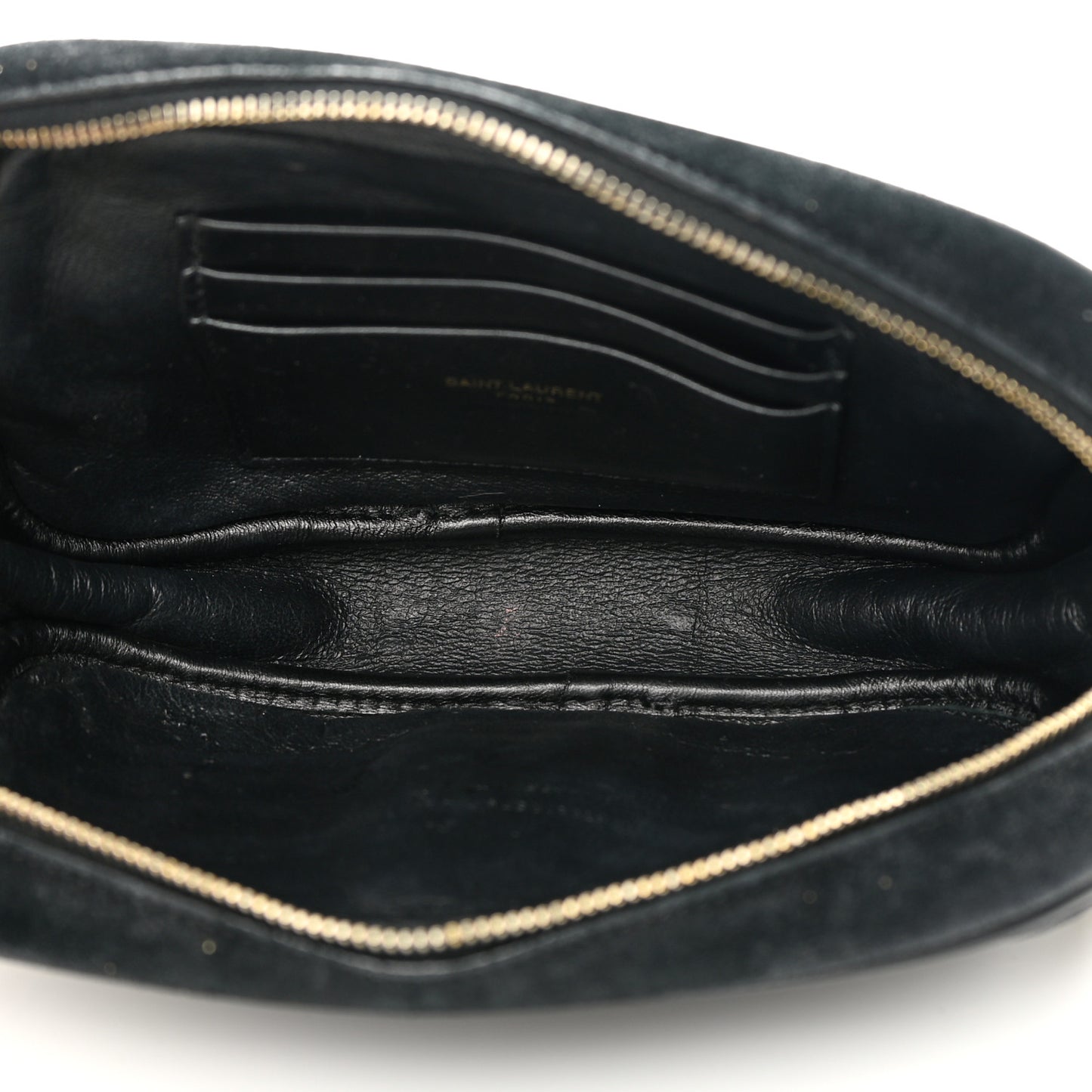 Suede Matelasse Monogram Mini Lou Camera Bag Black