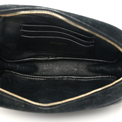 Saint Laurent Suede Matelasse Monogram Mini Lou Camera Bag Black 5 of 17