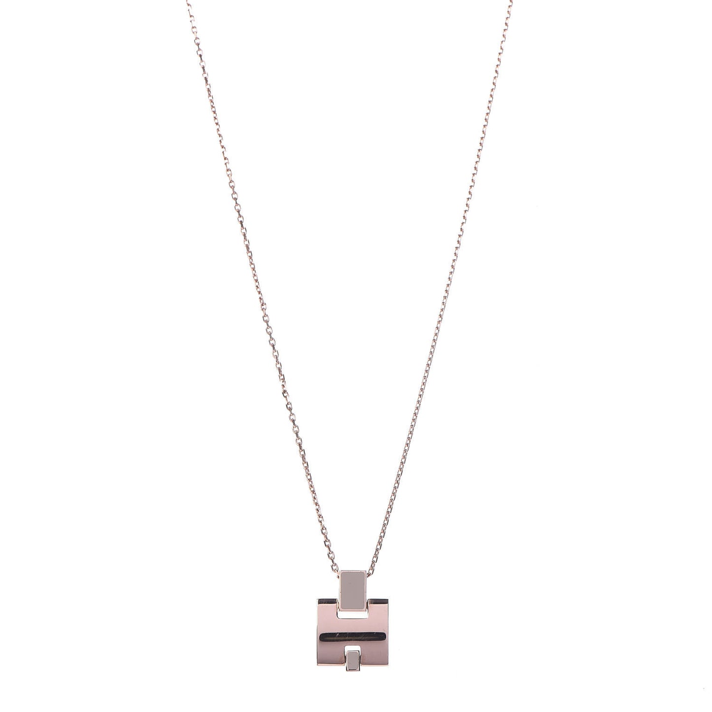 Rose Gold Plated Lacquered Eileen Pendant Necklace Marron Glace