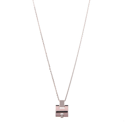 Hermes Rose Gold Plated Lacquered Eileen Pendant Necklace Marron Glace 2 of 7