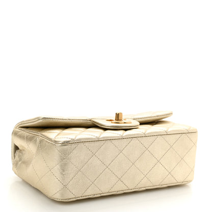 Chanel Metallic Lambskin Quilted Mini Rectangular Flap Gold 4 of 11