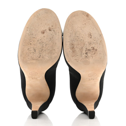 Chanel Cap Toe Pumps 37.5 Black Silver 5 of 9
