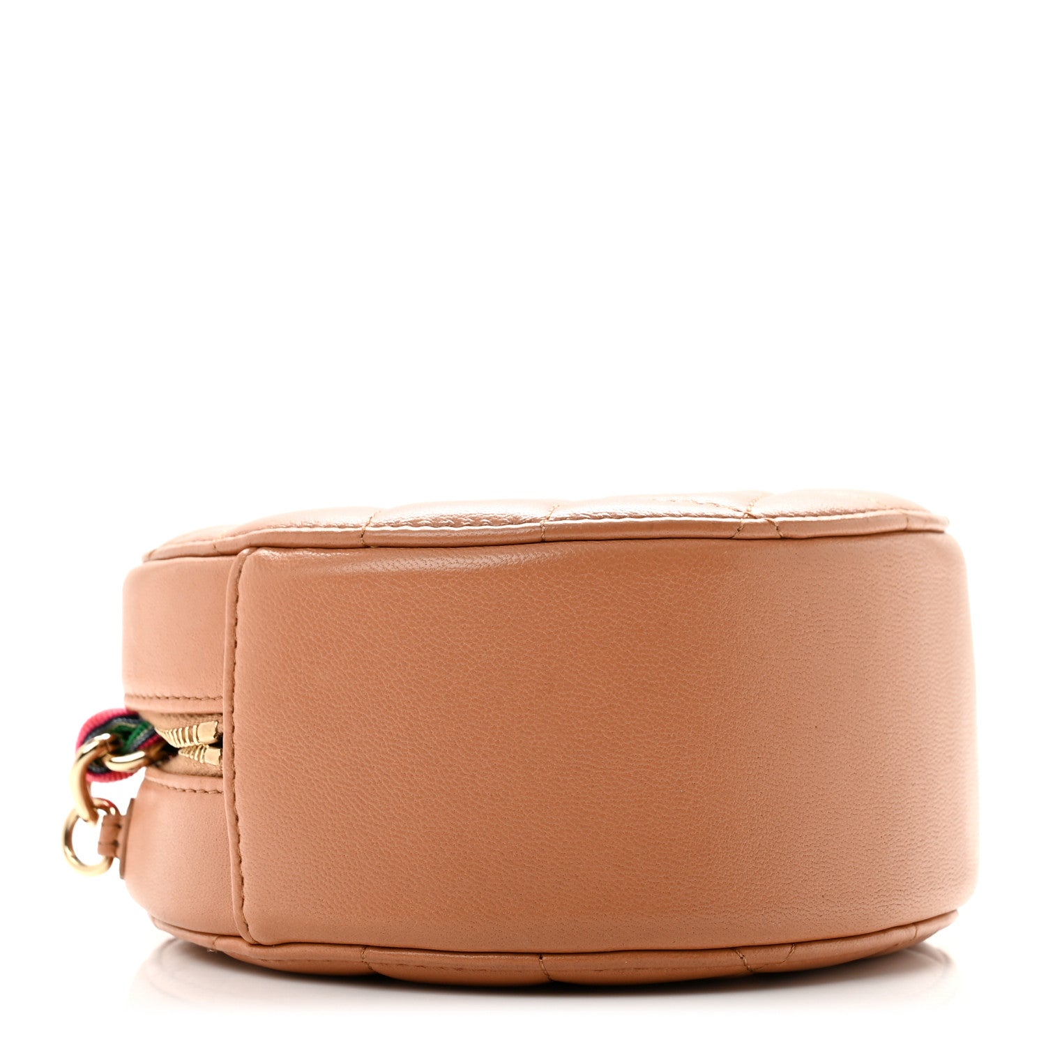Chanel Shiny Lambskin Ribbon Quilted Round Clutch With Chain Brown 4 of 11