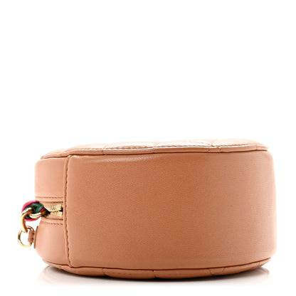 Chanel Shiny Lambskin Ribbon Quilted Round Clutch With Chain Brown 4 of 11