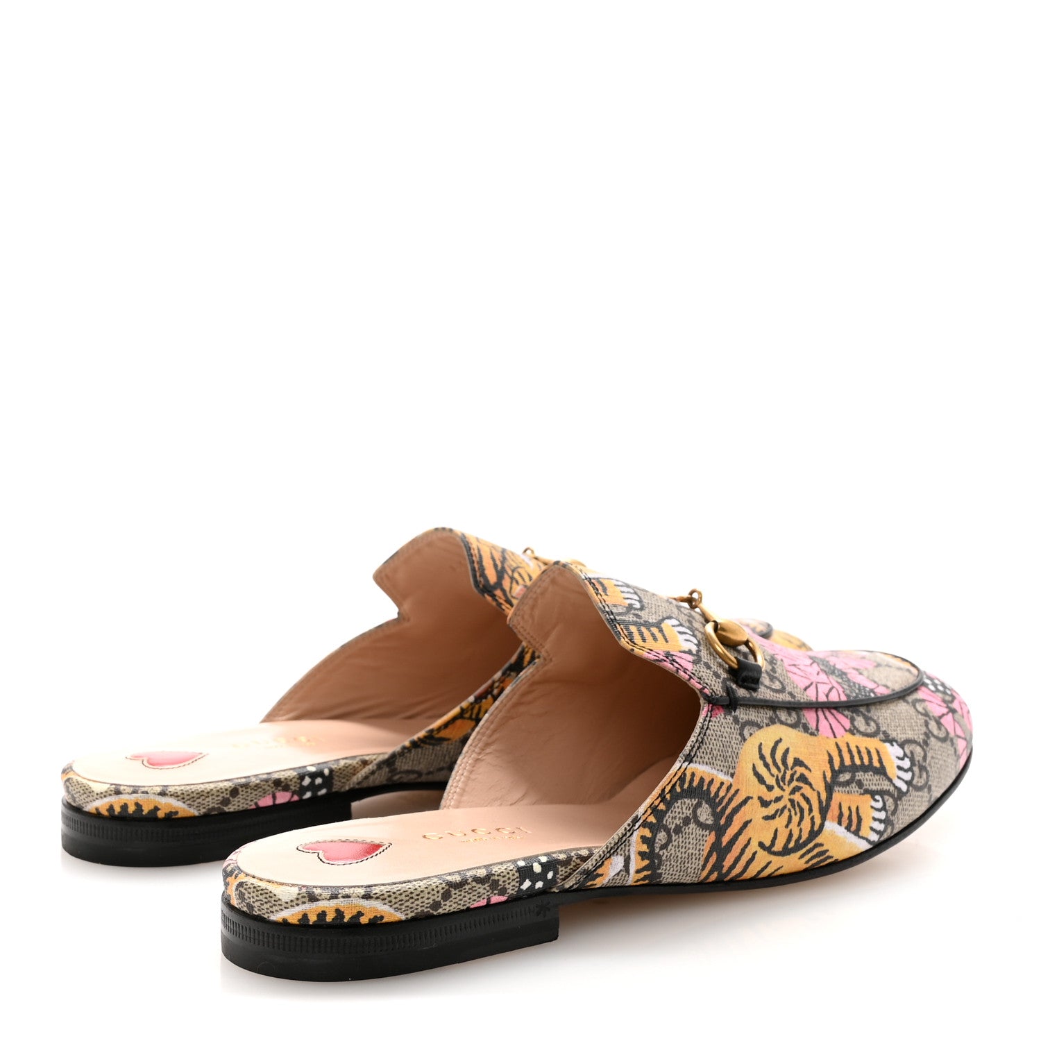Gucci Canvas Flora Womens Princetown Slippers 36.5 White Multicolor 38 Beige 5 of 10