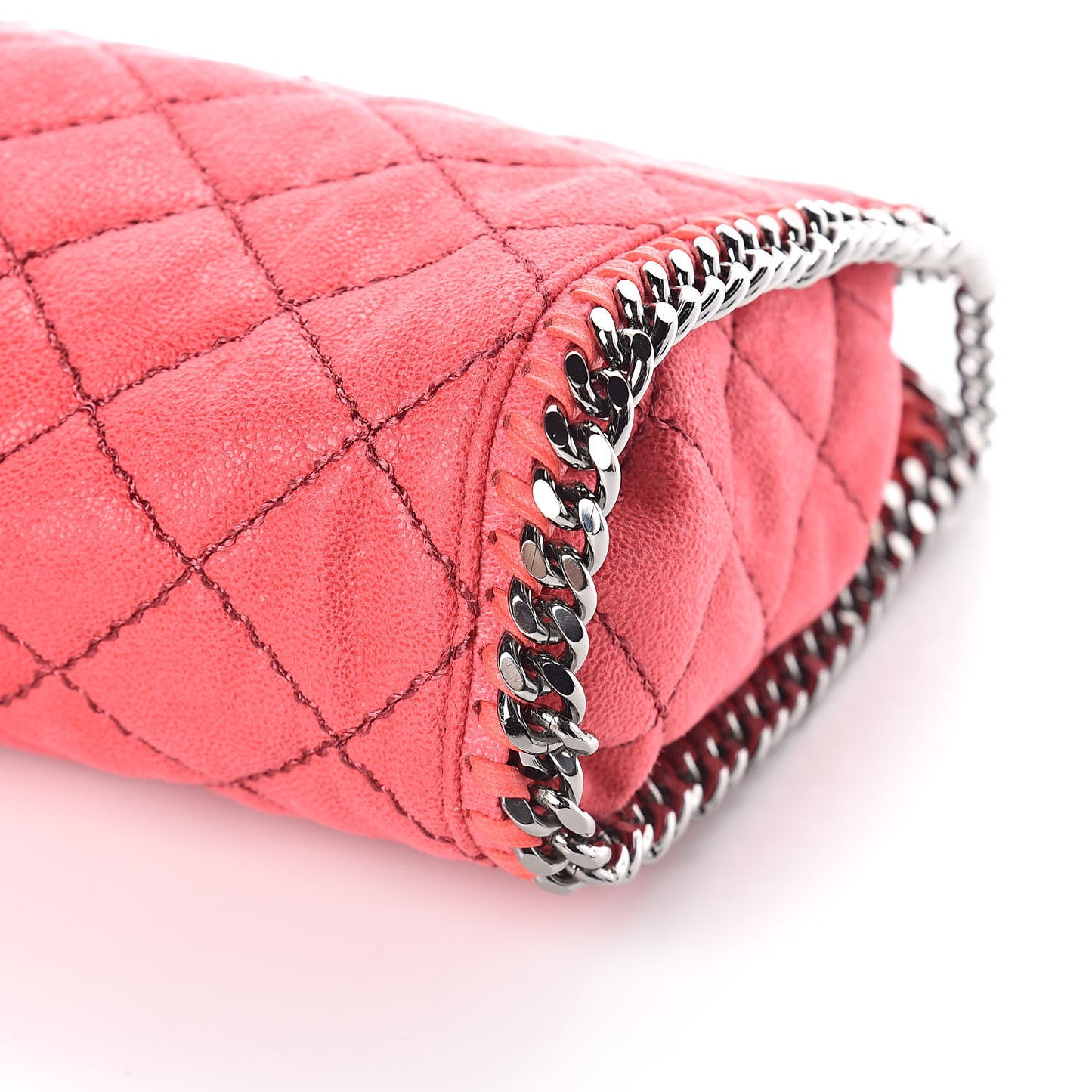 Shaggy Deer Quilted Mini Falabella Tote Pink Fluo