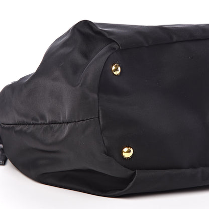 Prada Tessuto Nylon Jacquard Logo Bow Bag Black 7 of 8