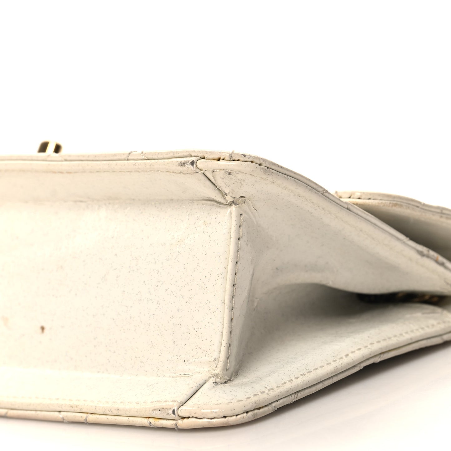 Patent Quilted Evening Star East West Flap White