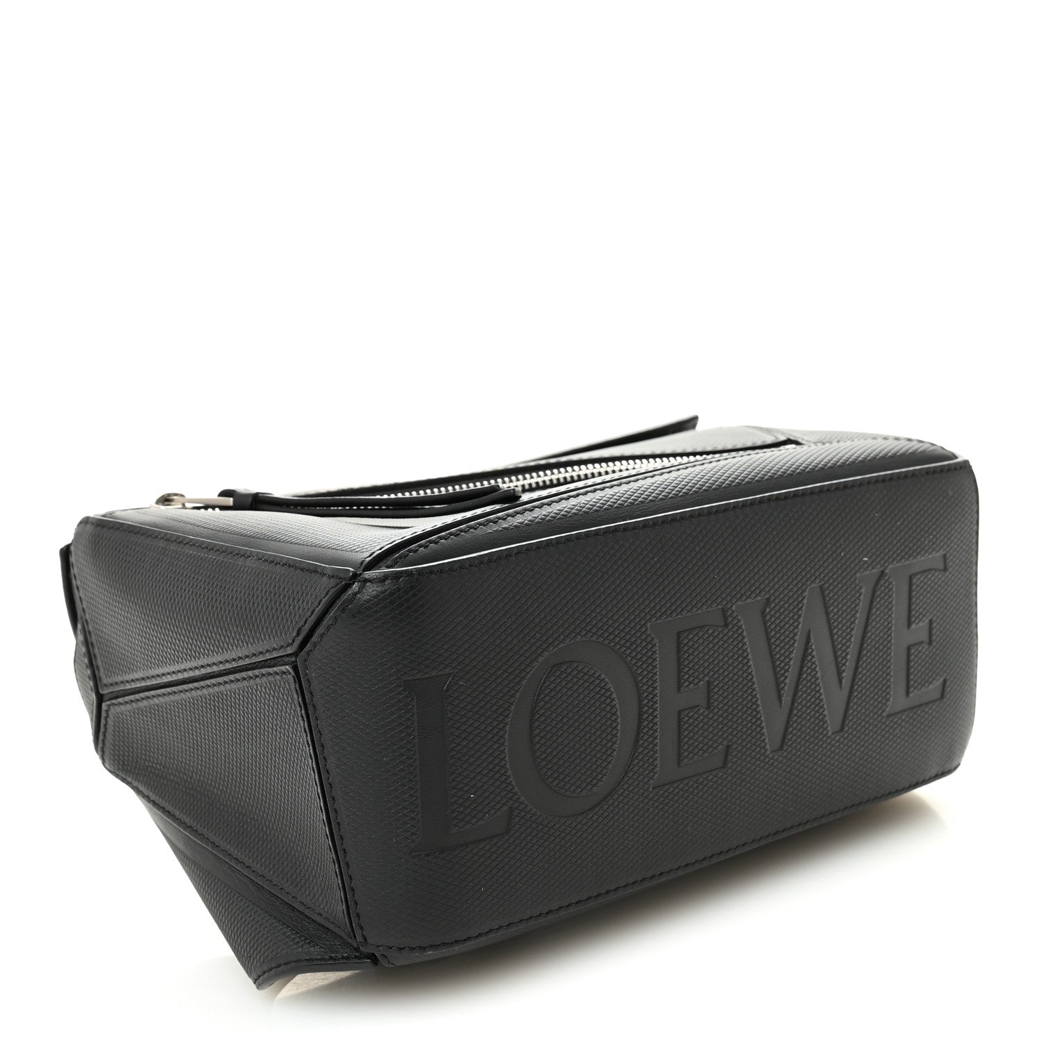 Loewe Diamond Embossed Calfskin Small Puzzle Bumbag Black 4 of 9