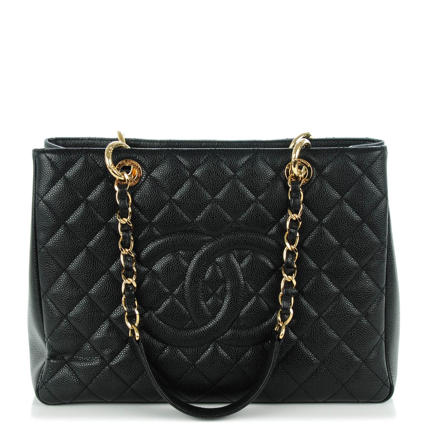 Caviar Quilted Grand Shopping Tote GST Black