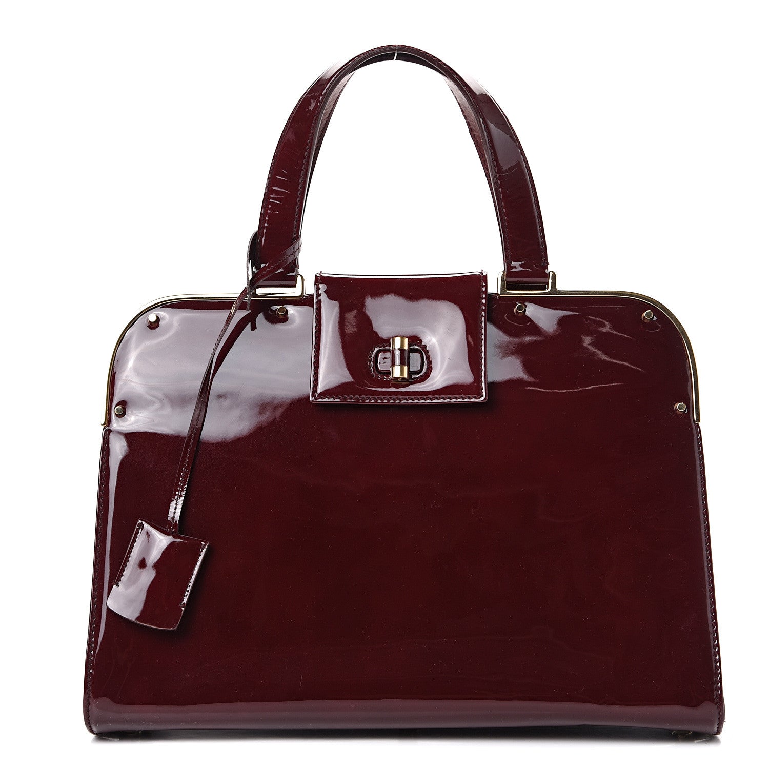 Saint Laurent Patent Calfskin Large Uptown Burgundy 1 of 13