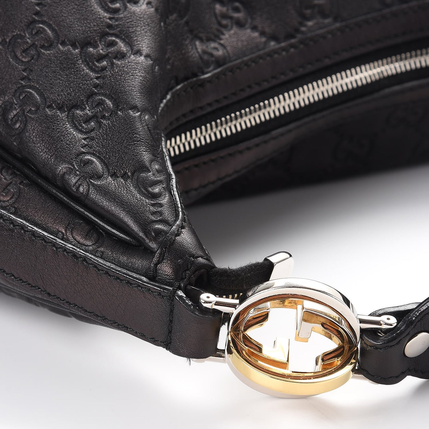 Guccissima Large GG Twins Hobo Black