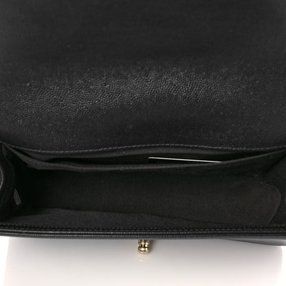 Chanel Caviar Chevron Quilted Medium Boy Flap Black 6 of 9