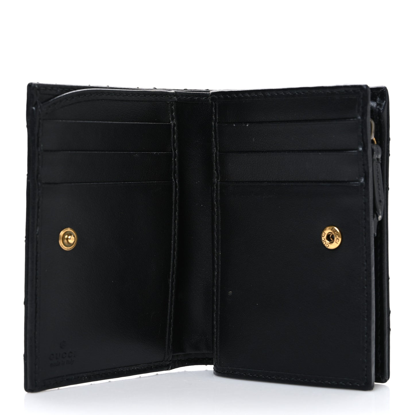 Calfskin Matelasse GG Marmont Card Case Wallet Black