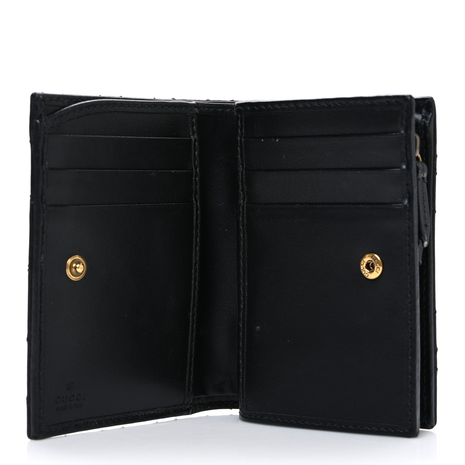 Gucci Calfskin Matelasse GG Marmont Card Case Wallet Black 5 of 7