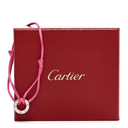 Cartier 18K White Gold Diamond LOVE Adjustable Cord Bracelet Pink 4 of 4