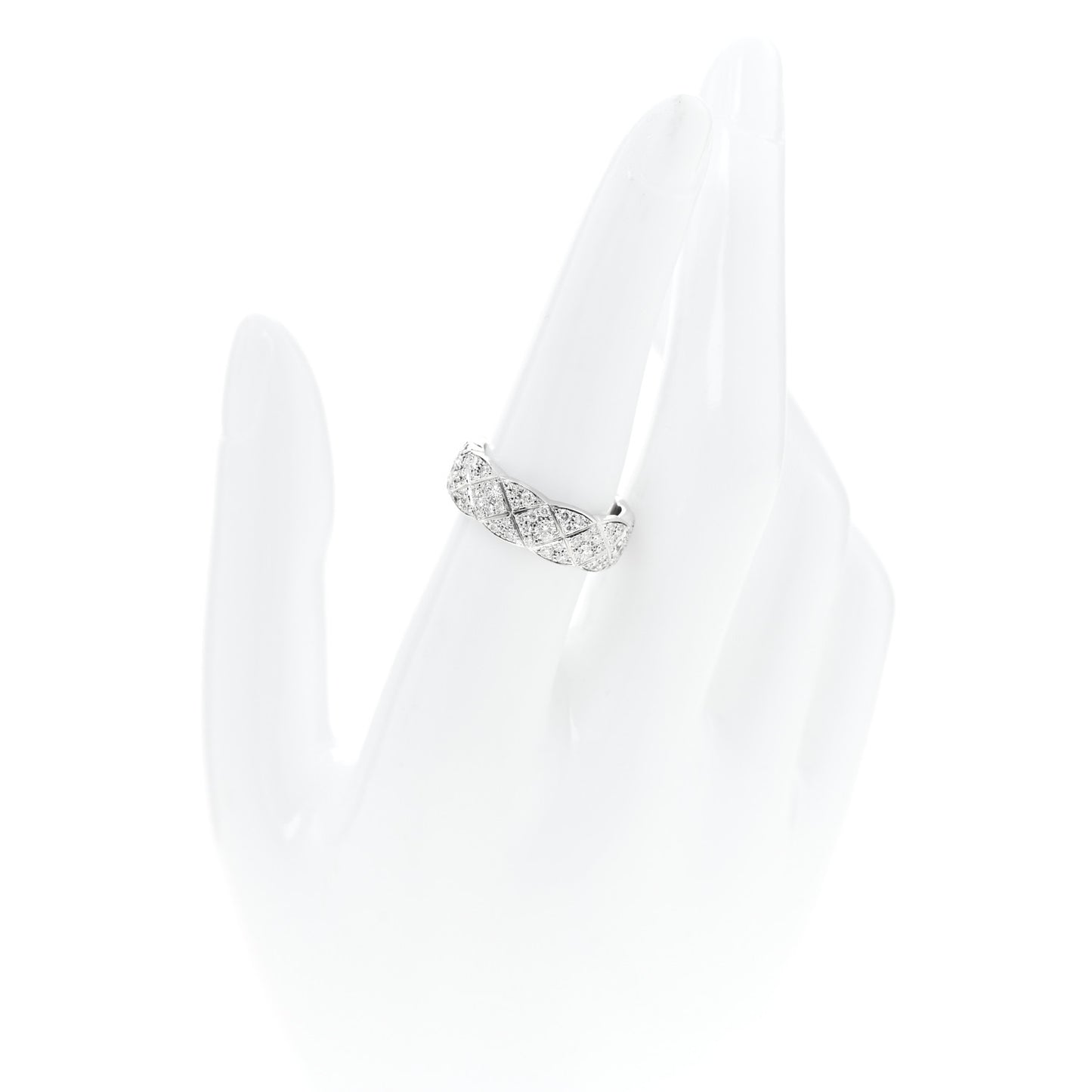 18K White Gold Diamond Small Coco Crush Full Paved Ring 54 7