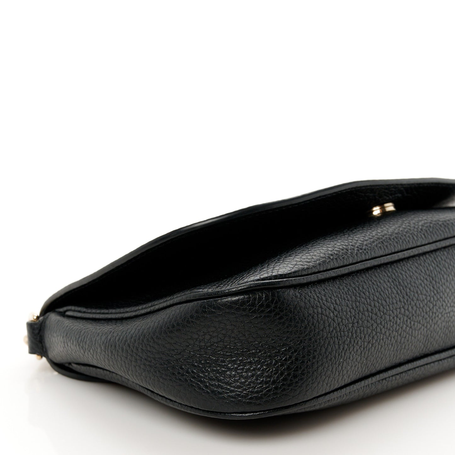 Pebbled Calfskin Medium Soho Flap Crossbody Black