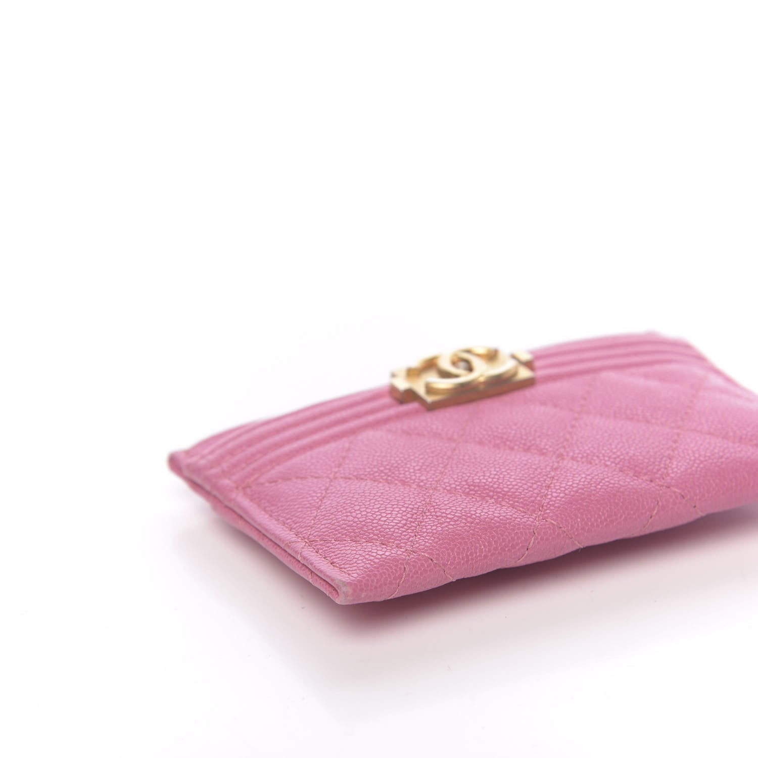 Chanel Caviar Quilted Boy Card Holder Light Pink 9 of 10